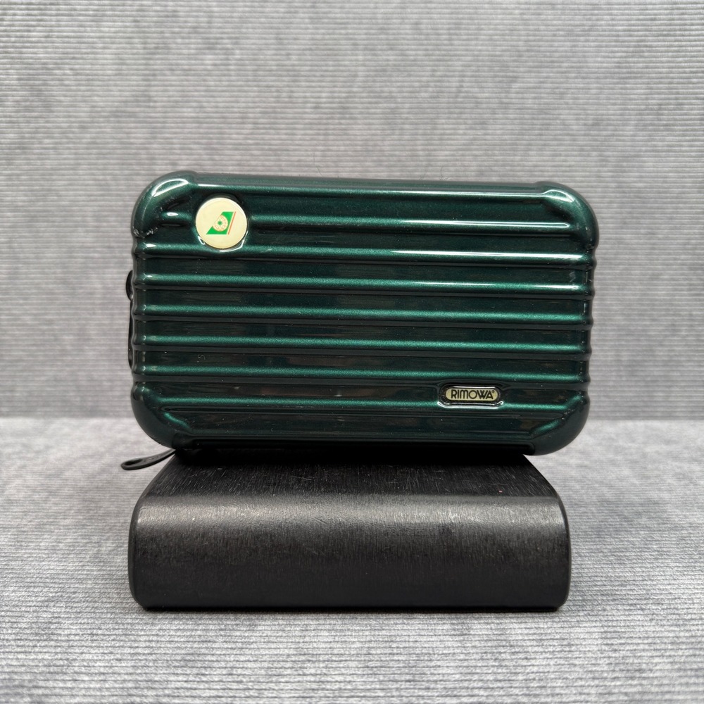 Rimowa x EVA Air Amenity Kit Case Racing Green Polycarbonate Hardshell Mini Bag